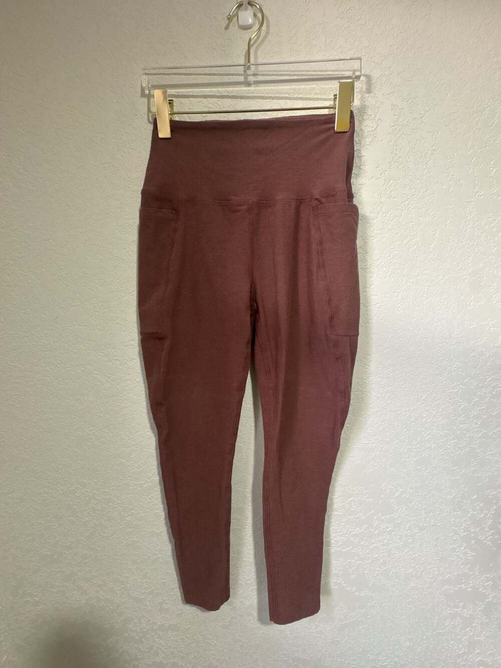 Beyond Yoga Leggings Size M Brown Spacedye High Waisted Pocket